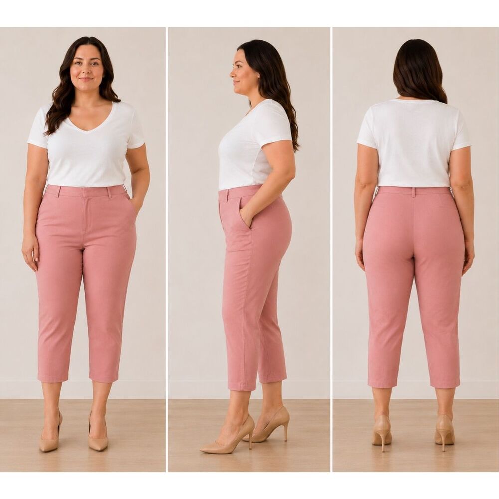 Jules & Leopold Blush Pink Cropped Dress Pants Career Office XL #785